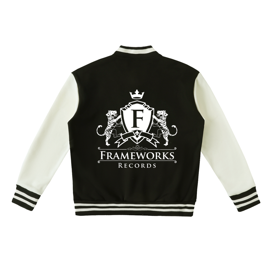 Two-Tone Fleeced Varsity Jacket