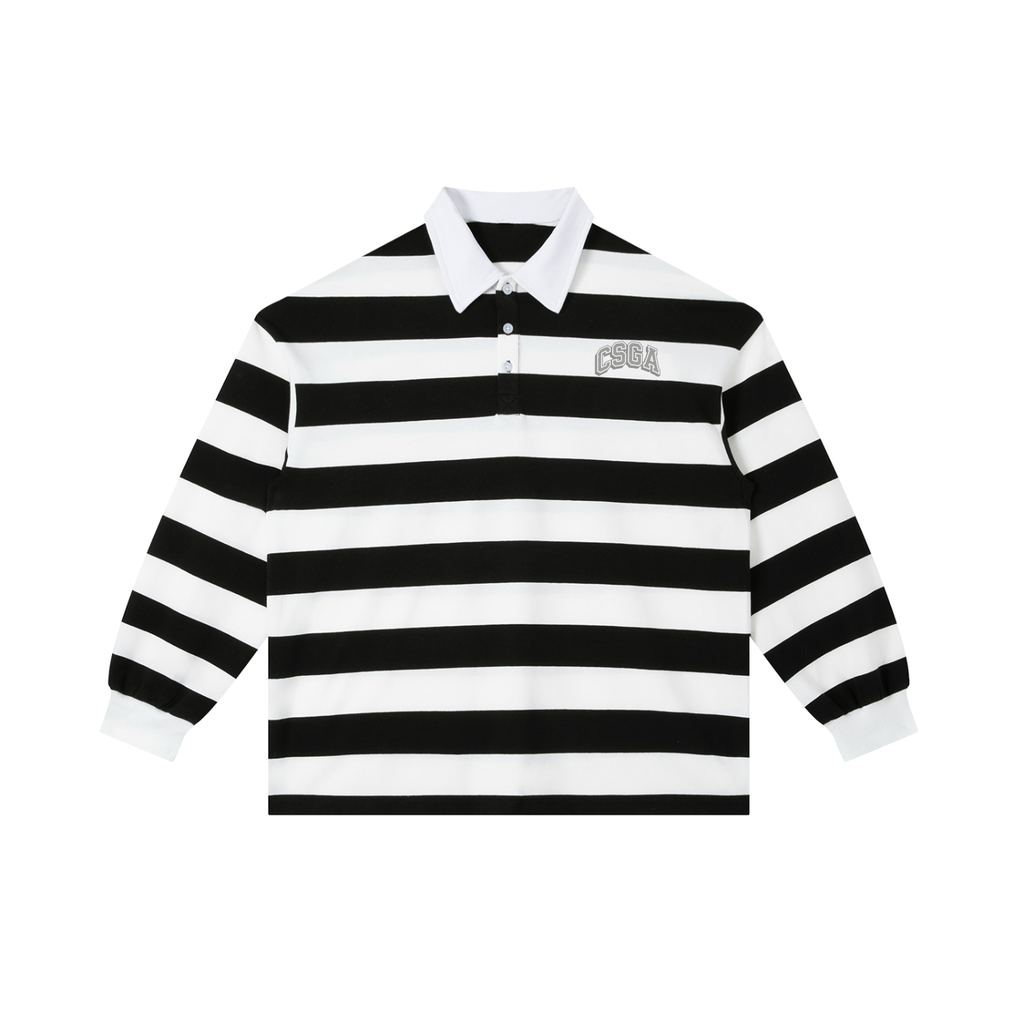 Color Block Stripe Polo Shirt