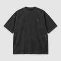 Oversized faded black Sapphire Records tee with small tonal chest logo